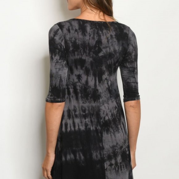 Black tie dye dress - Picture 3 of 8